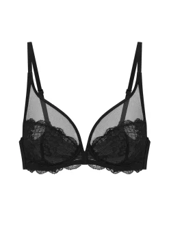 Soutien-gorge avec armatures décolleté plongeant - Noir