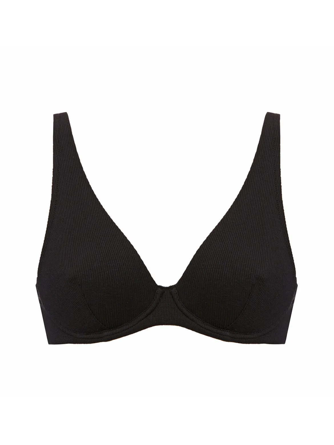 Soutien-gorge avec armatures décolleté plongeant - Noir