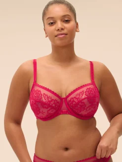 Soutien-gorge avec armatures décolleté carré - Cranberry