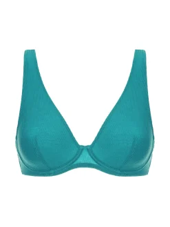 Soutien-gorge avec armatures décolleté plongeant - Bleu Saline