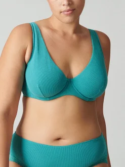 Soutien-gorge avec armatures décolleté plongeant - Bleu Saline
