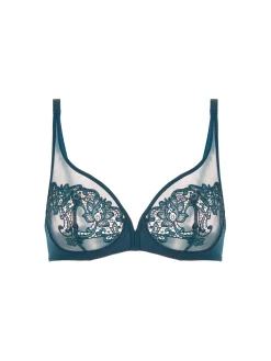 Soutien-gorge avec armatures décolleté plongeant - Bleu Prestige