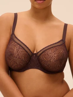 Soutien-gorge avec armatures moulé décolleté plongeant - Brun Foncé