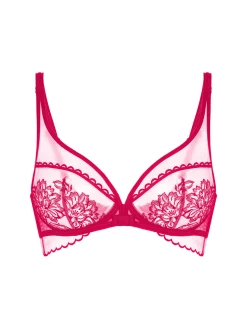 Soutien-gorge avec armatures décolleté plongeant - Cranberry