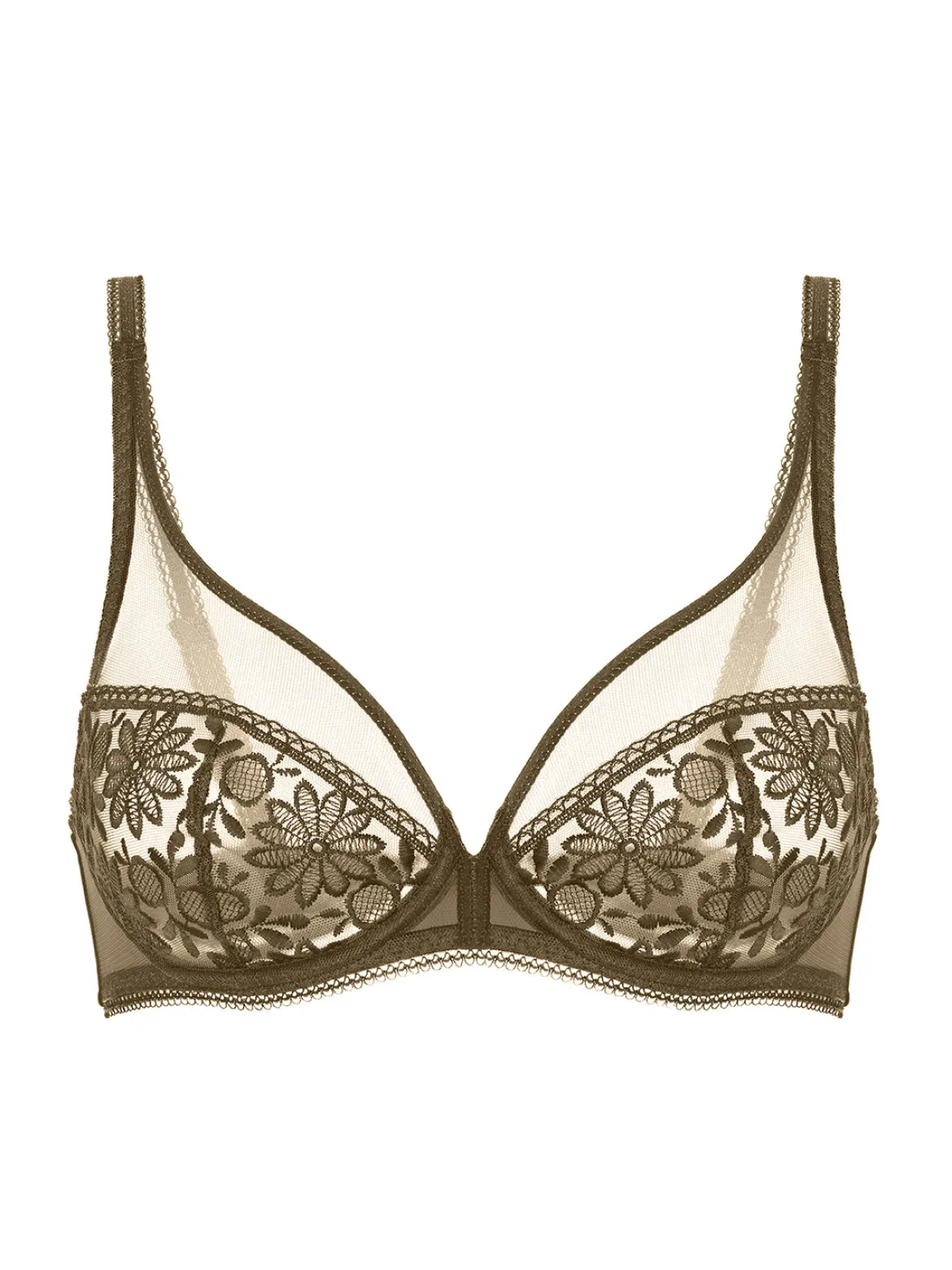 Soutien-gorge avec armatures décolleté plongeant - Vert Nomade