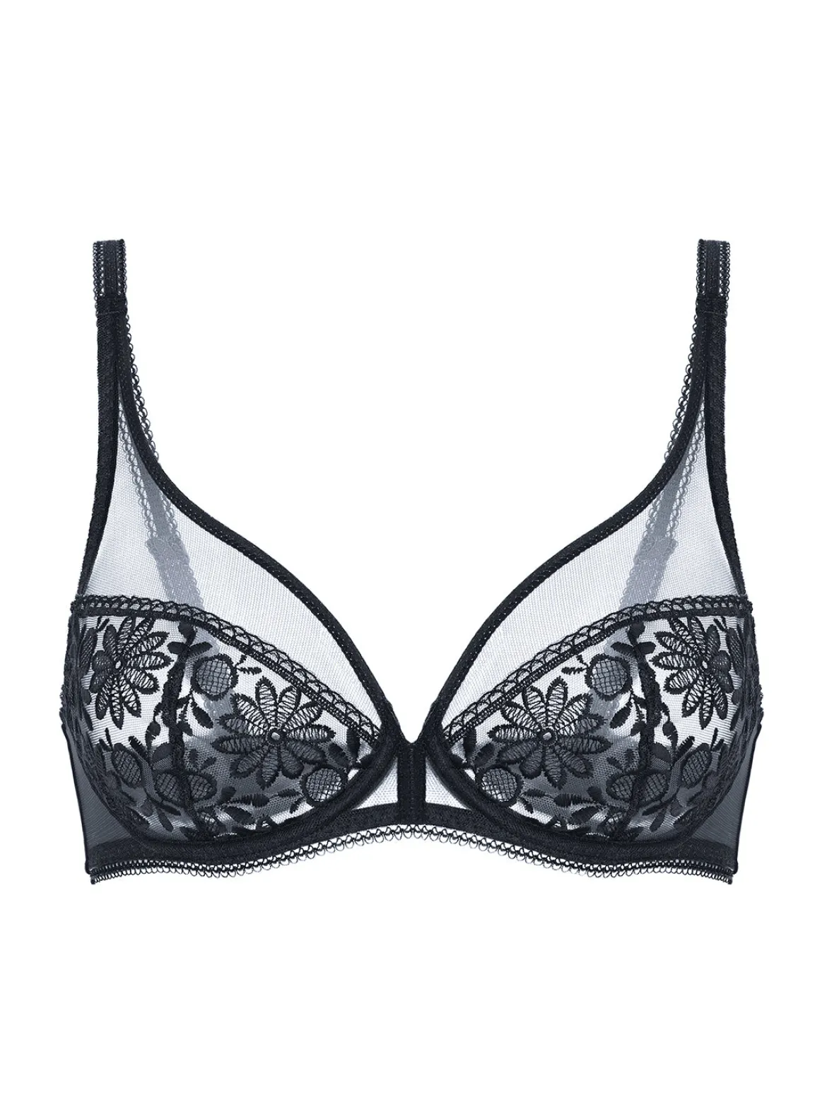 Soutien-gorge avec armatures décolleté plongeant - Noir