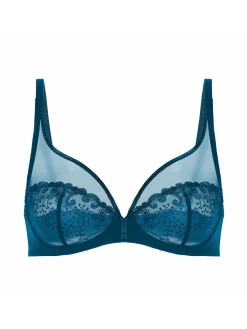Soutien-gorge avec armatures décolleté plongeant - Bleu Prestige