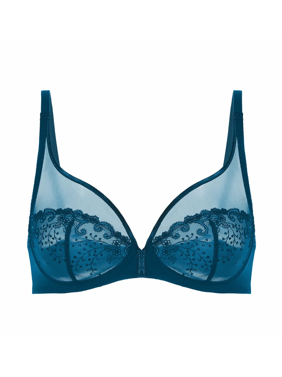 Soutien-gorge avec armatures décolleté plongeant - Bleu Prestige