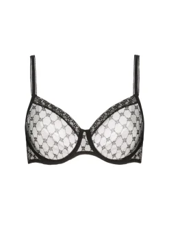 Soutien-gorge avec armatures moulé décolleté plongeant - Noir