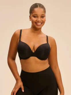 Soutien-gorge coque emboitante décolleté plongeant - Noir
