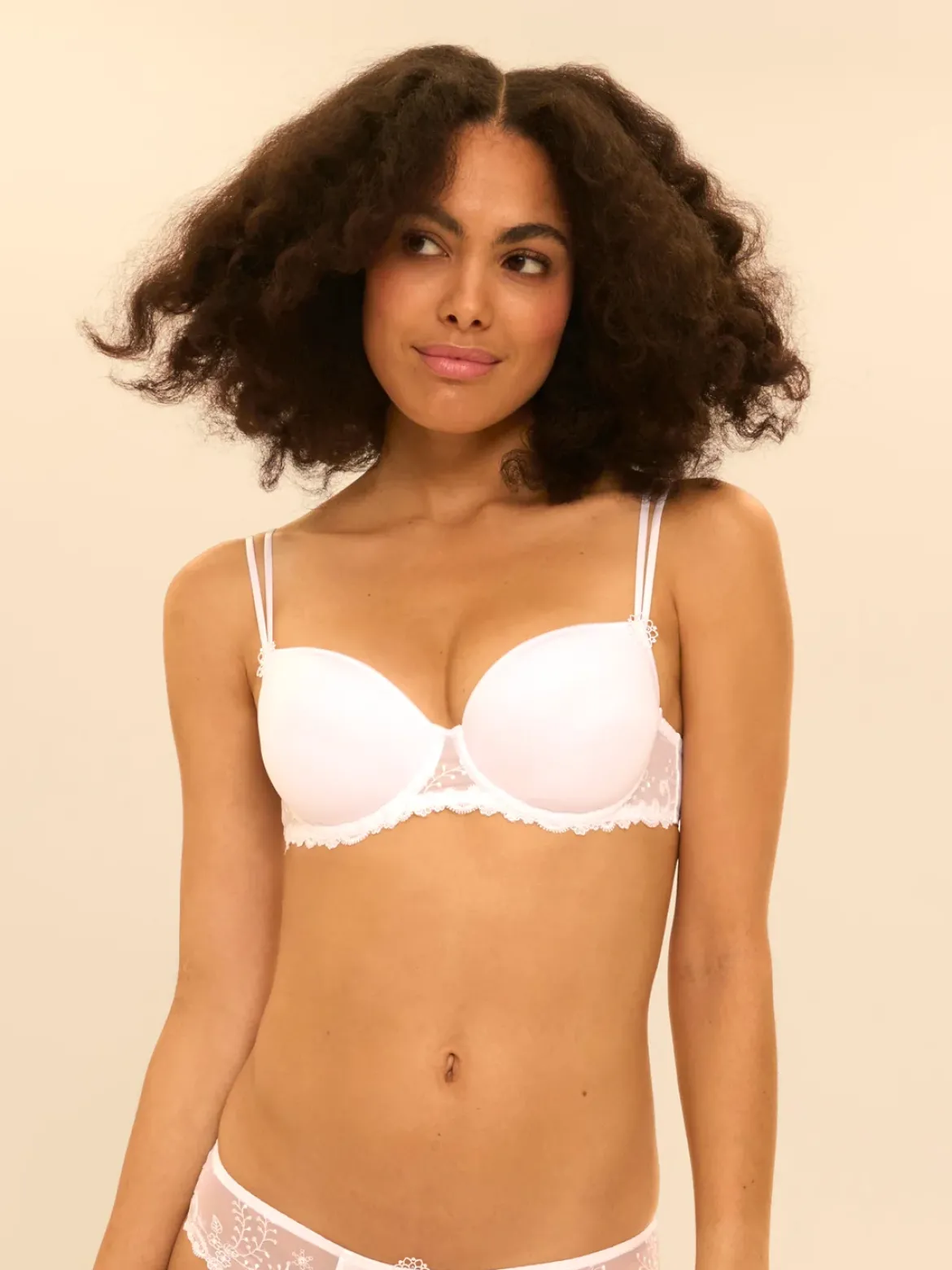 Soutien-gorge décolleté carré en spacer 3D - Blanc