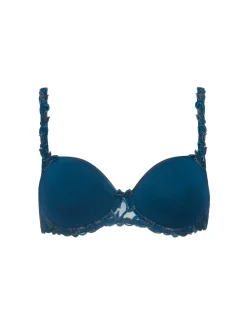 Soutien-gorge décolleté carré en spacer 3D - Bleu pétrole