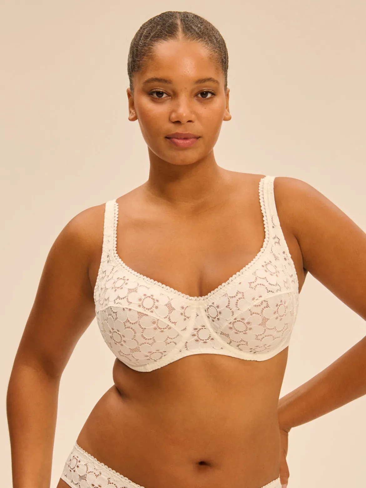 Soutien-gorge emboitant plongeant - Naturel