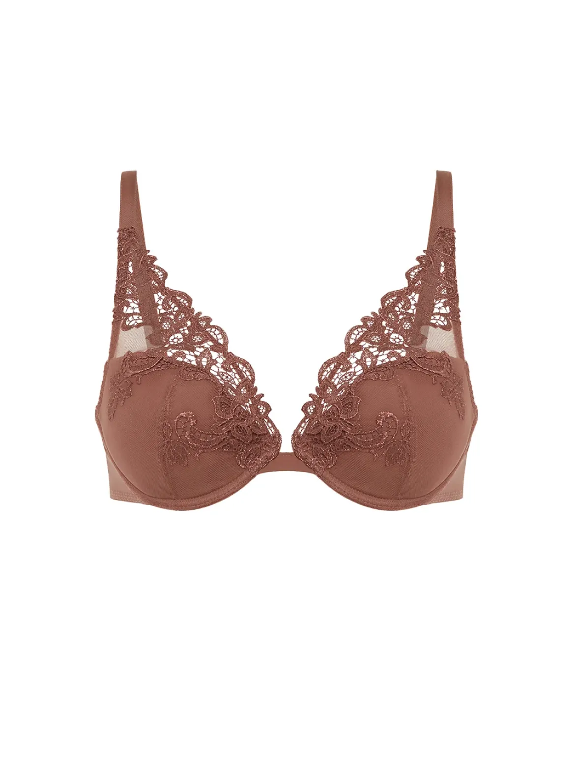 Soutien-gorge push-up décolleté plongeant - Brun Tender