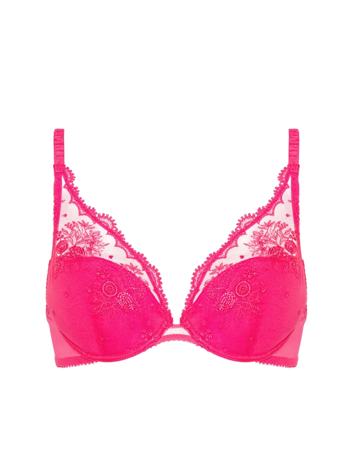 Soutien-gorge push-up décolleté plongeant - Rose disco