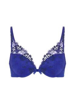 Soutien-gorge push-up décolleté plongeant - Bleu électrique
