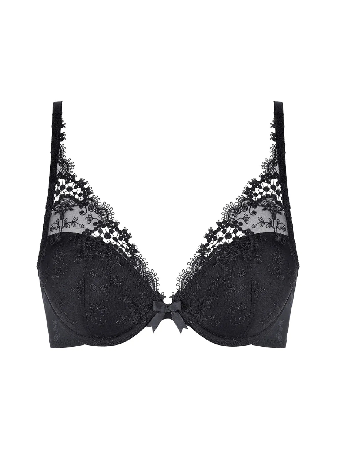 Soutien-gorge push-up décolleté plongeant - Noir