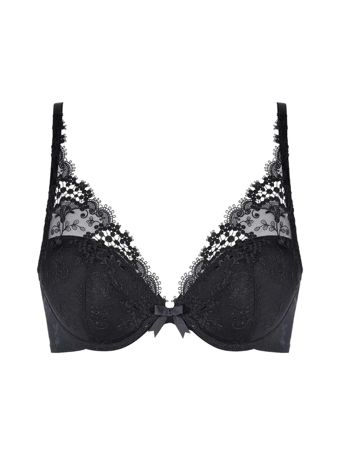 Soutien-gorge push-up décolleté plongeant - Noir