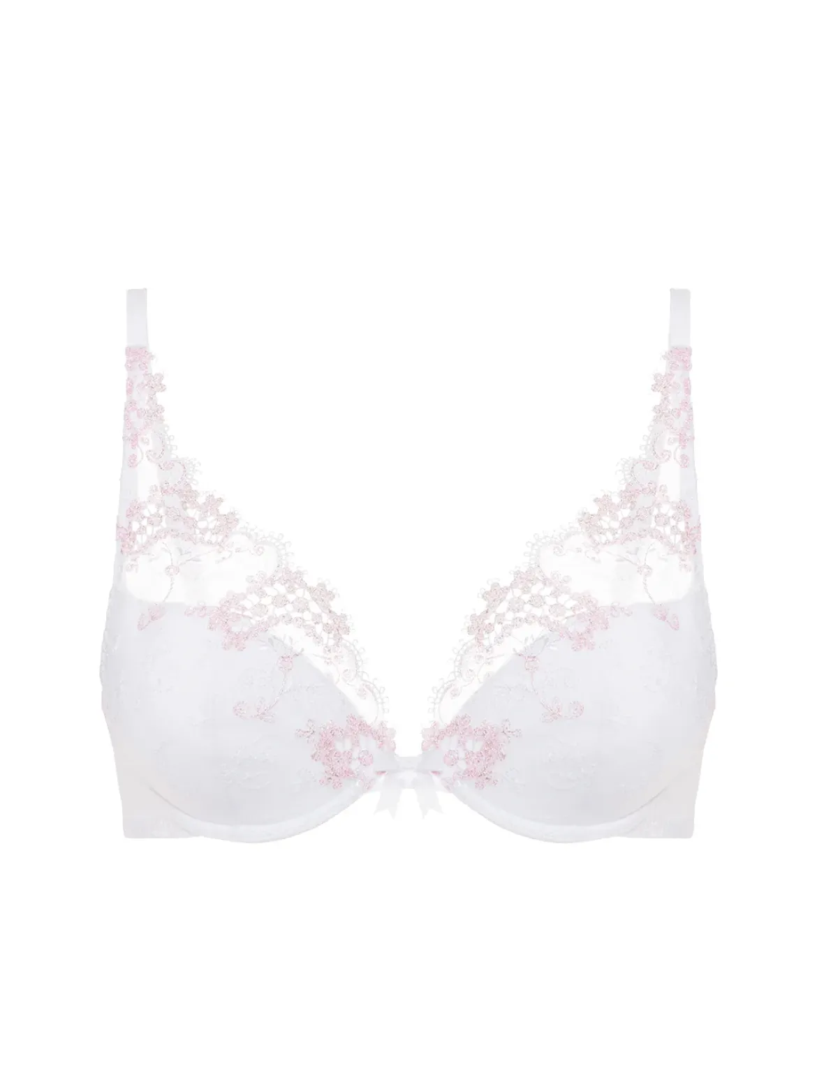 Soutien-gorge push-up décolleté plongeant - Blanc Cristal