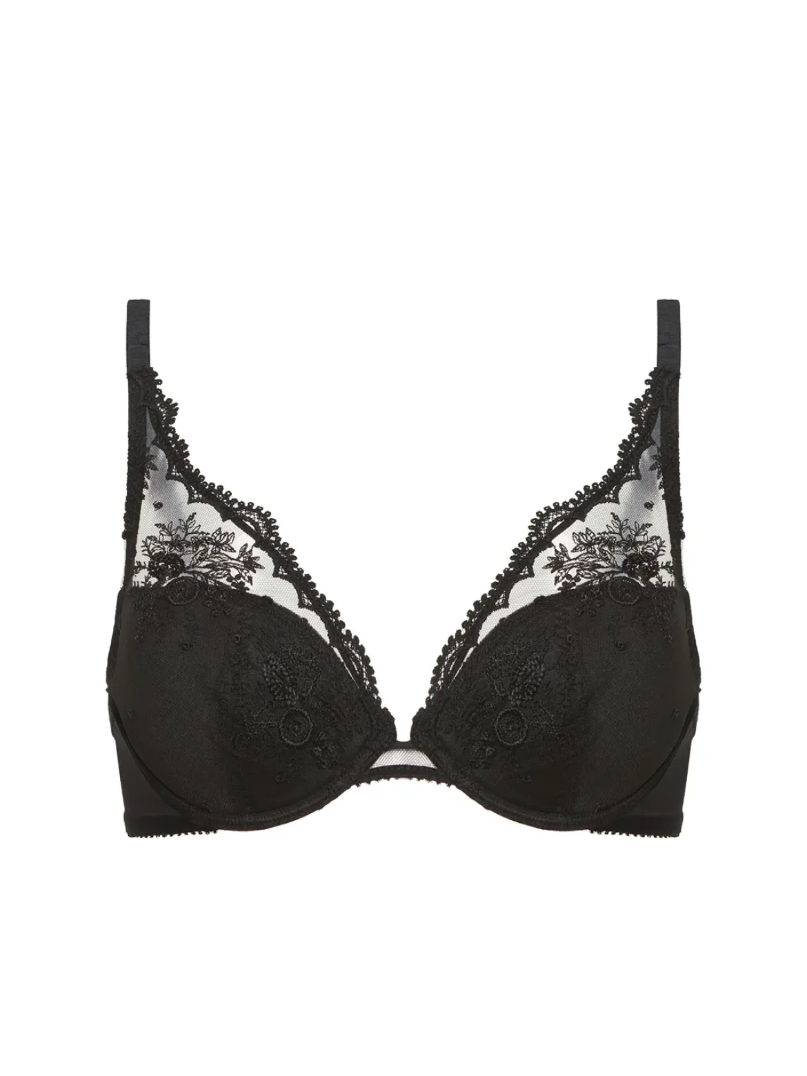 Soutien-gorge push-up décolleté plongeant - Noir