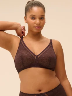 Soutien-gorge sans armatures structuré - Brun Foncé