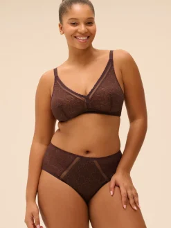 Soutien-gorge sans armatures structuré - Brun Foncé