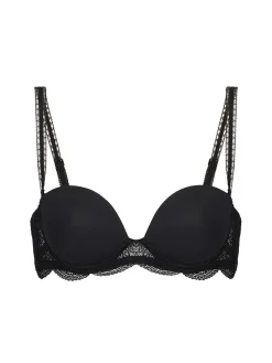 Soutien-gorge sans-bretelles décolleté plongeant - Noir