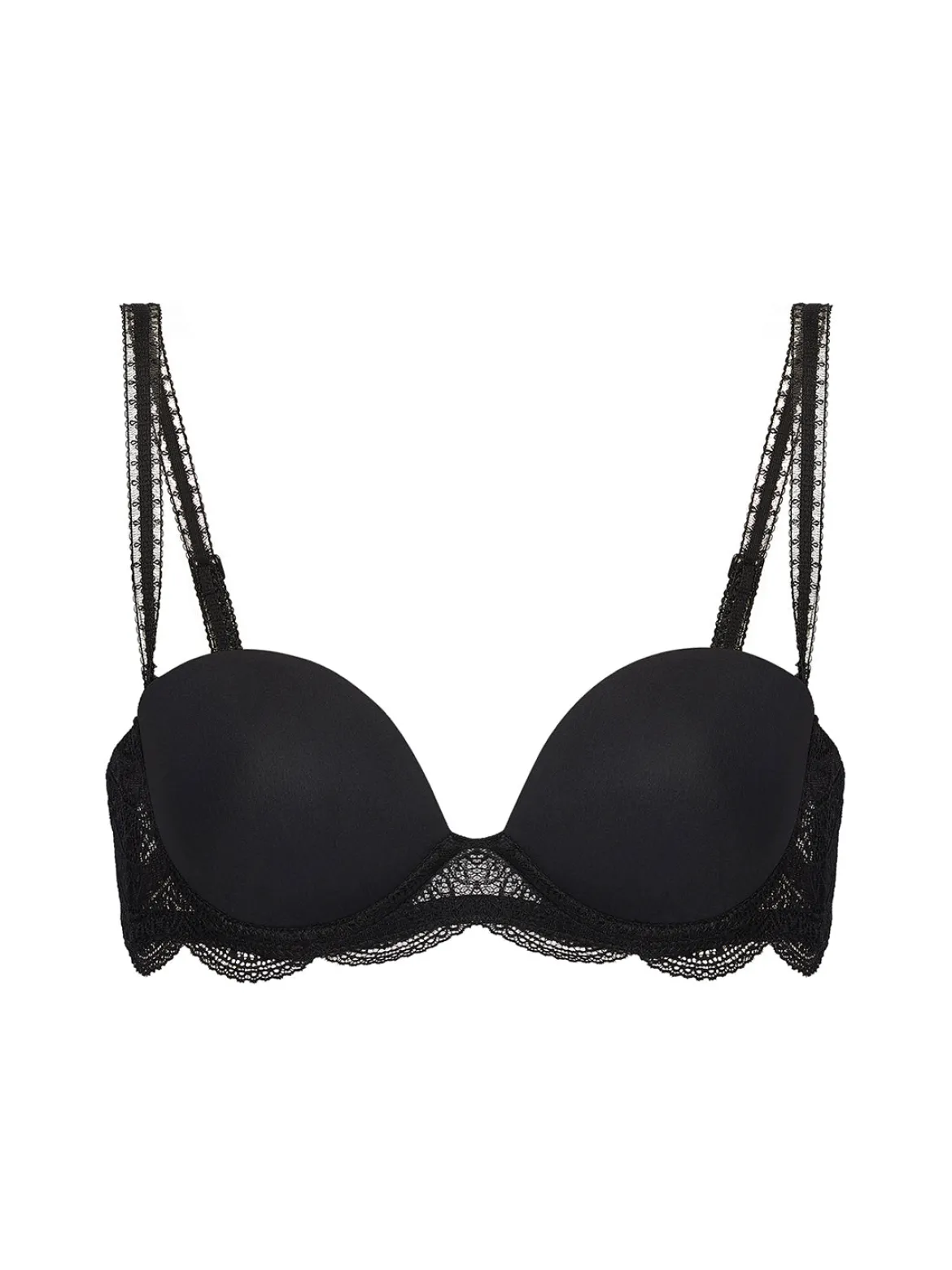 Soutien-gorge sans-bretelles décolleté plongeant - Noir