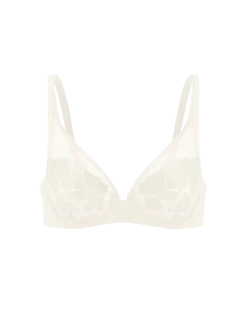 Soutien-gorge triangle emboitant décolleté plongeant - Naturel