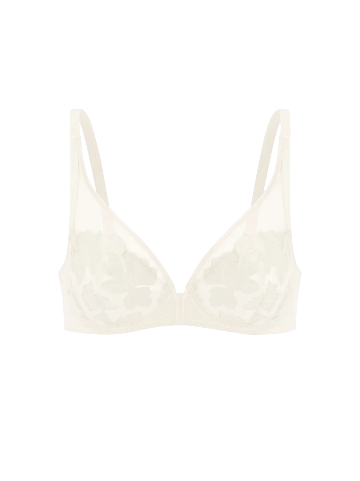 Soutien-gorge triangle emboitant décolleté plongeant - Naturel