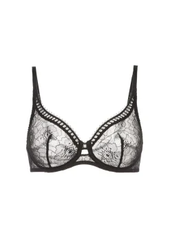 Soutien-gorge triangle emboitant décolleté plongeant - Noir