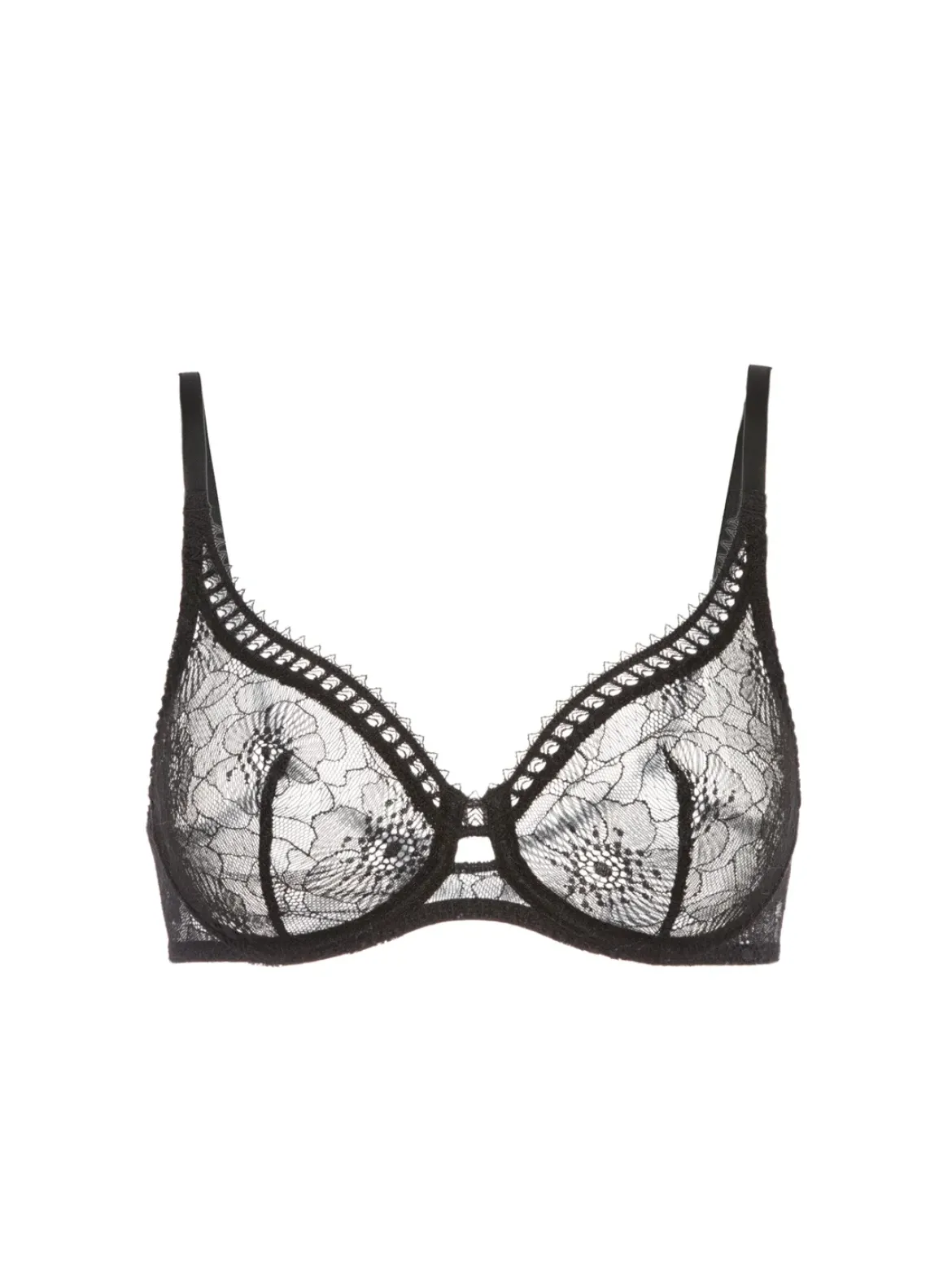 Soutien-gorge triangle emboitant décolleté plongeant - Noir