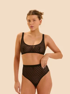 String gainant taille haute - Noir