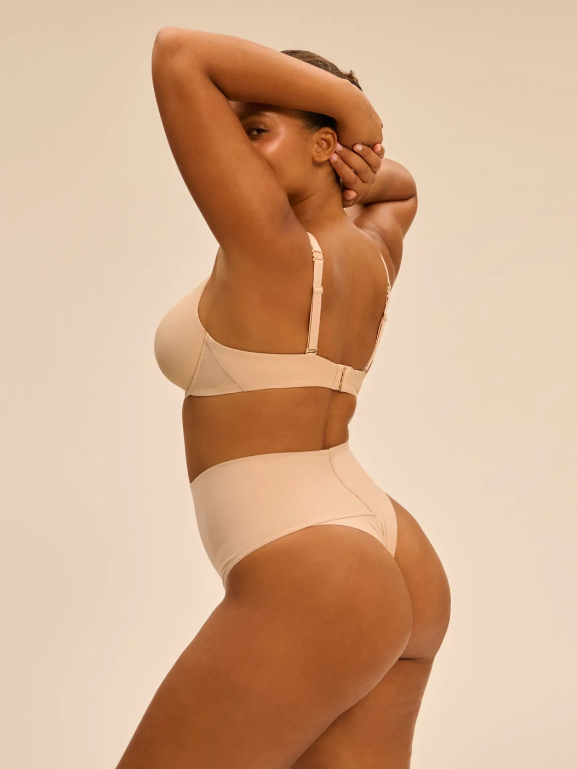 String gainant taille haute - Peau Rosée
