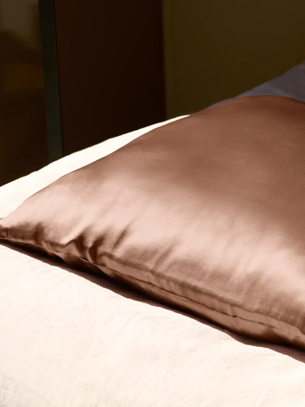 Taie d'oreiller pure soie de mûrier 65x65 - Macchiato